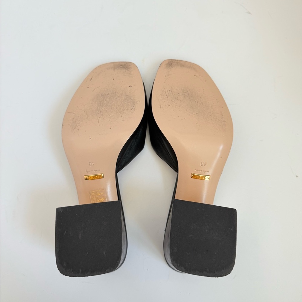 Gucci Black leather Baby Horsebit block heel 70mm open toe mules EU 40 - Picture 12 of 12